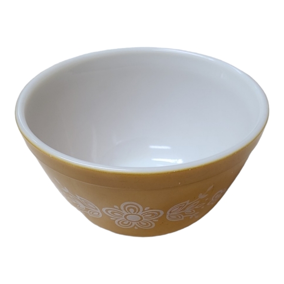 Vintage Pyrex Butterfly Gold 1 1/2 Pint Small Nesting Mixing Bowl 401 1970s - Picture 3 of 9